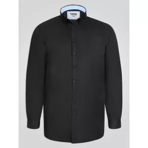 Chemise Oxford noire manche longue