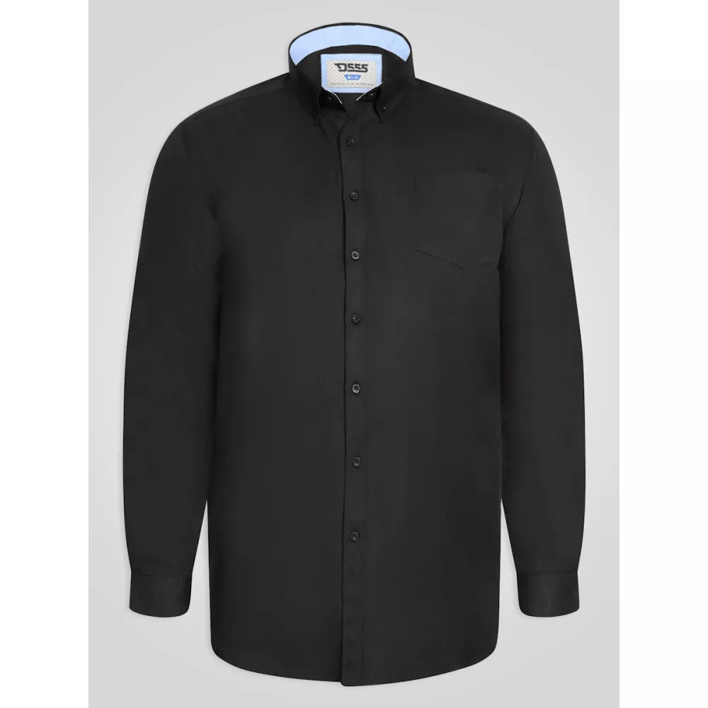 Chemise Oxford noire manche longue-6XL