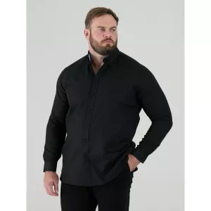 Chemise Oxford noire manche longue-8XL
