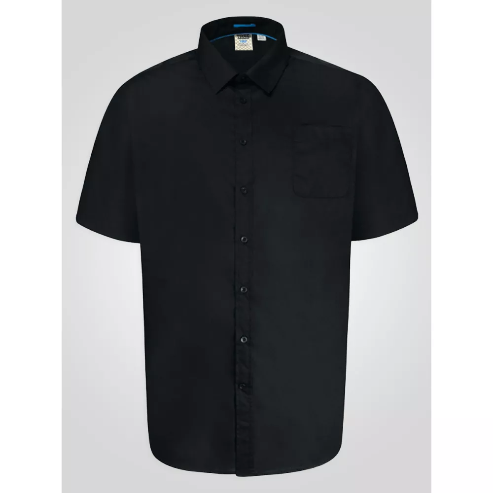 Chemise manche courte noire Easy Iron-6XL