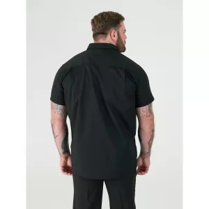 Chemise manche courte noire Easy Iron-6XL