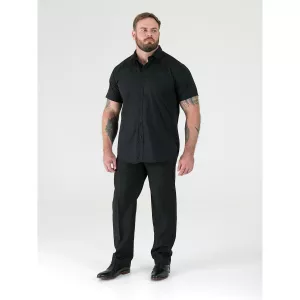 Chemise manche courte noire Easy Iron-6XL