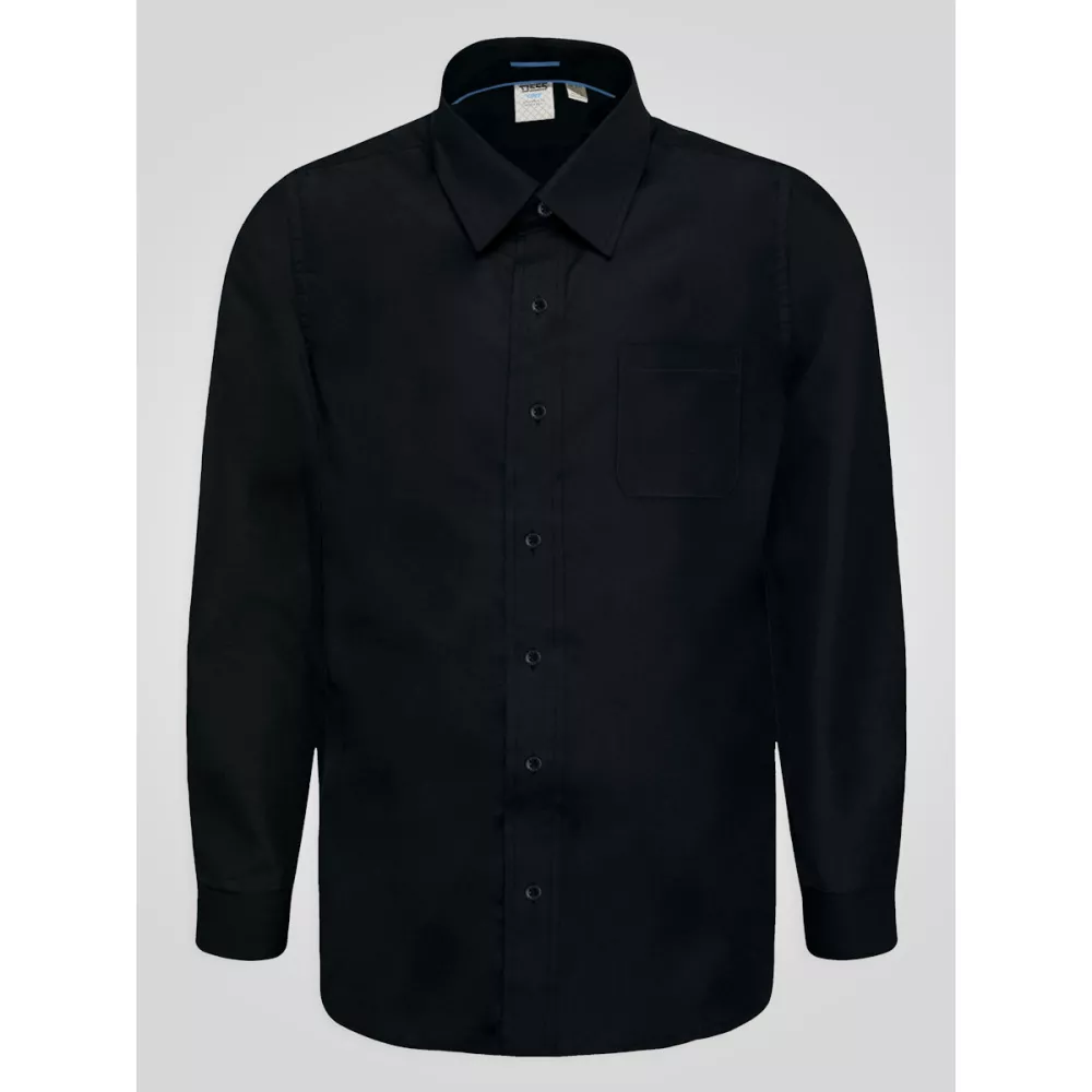 Chemise manche longue noire Easy Iron-10XL