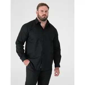 Chemise manche longue noire Easy Iron-10XL