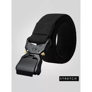Ceinture tactique élastique noire boucle rapide