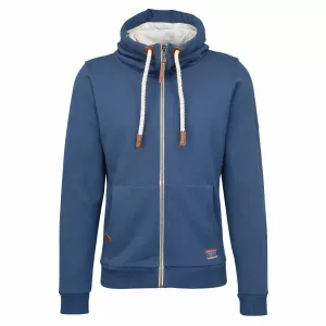 Sweat zippé homme bleu indigo avec capuche