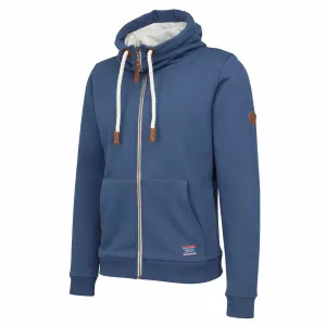 Sweat zippé homme bleu indigo avec capuche-8XL