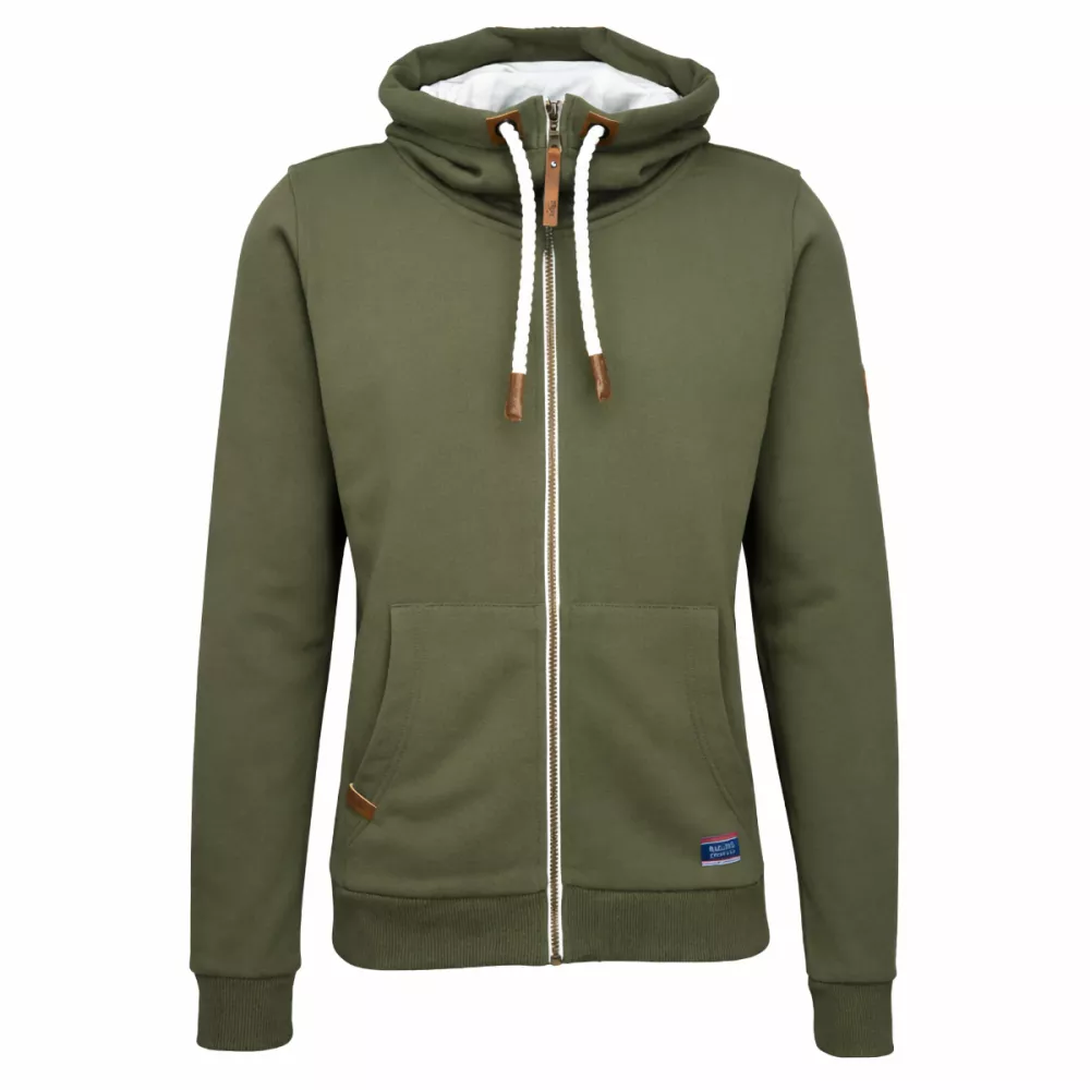 Sweat zippé homme vert olive avec capuche-7XL