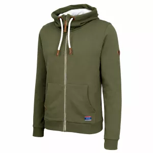 Sweat zippé homme vert olive avec capuche-7XL