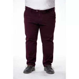 Pantalon chino bordeaux coupe droite élégante - XXL4YOU-E66