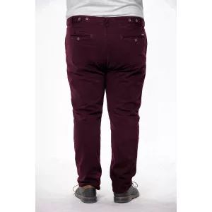 Pantalon chino bordeaux coupe droite élégante - XXL4YOU-E84