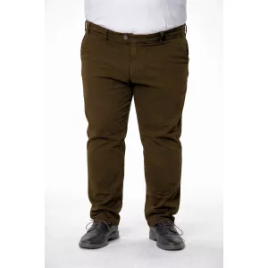 Pantalon chino marron coupe droite élégante - XXL4YOU-E74