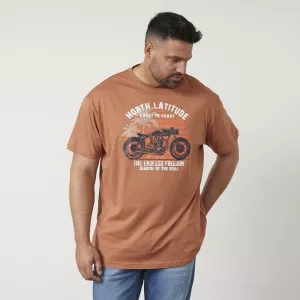 T-shirt moto imprimé Amber Light-4XL