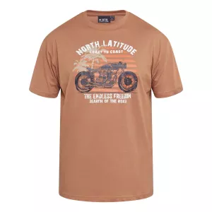 T-shirt moto imprimé Amber Light grande longueur TALL-4XLT
