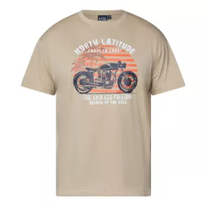 T-shirt moto imprimé sable grande longueur TALL-5XLT