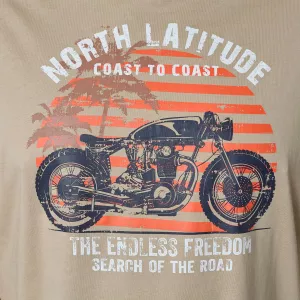 T-shirt moto imprimé sable grande longueur TALL-2XLT
