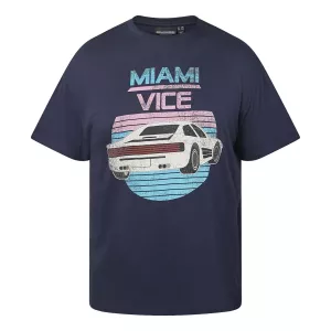 T-shirt Miami Vice rétro bleu marine licence officielle