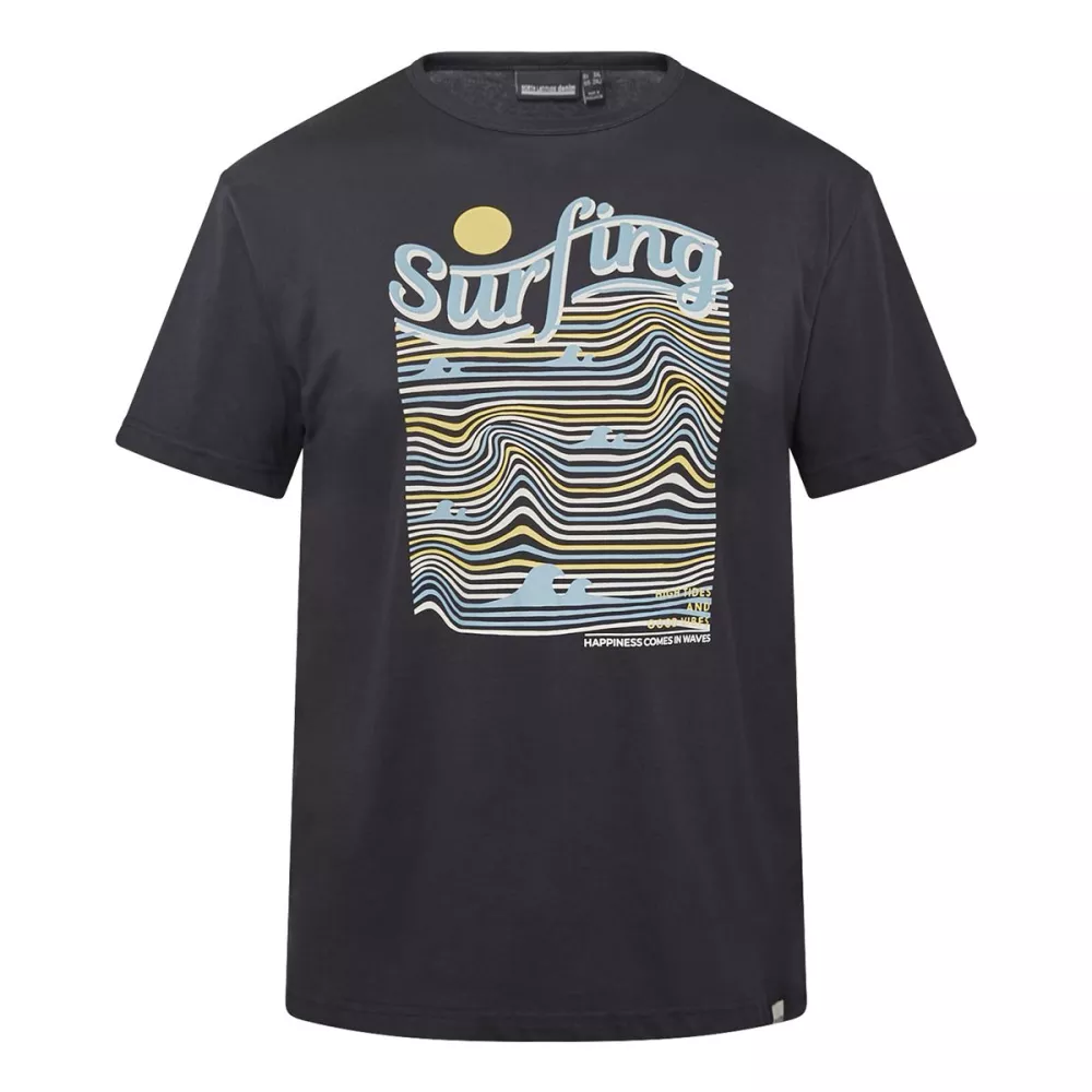 T-shirt surf graphique noir taille 3XL esprit été-3XL