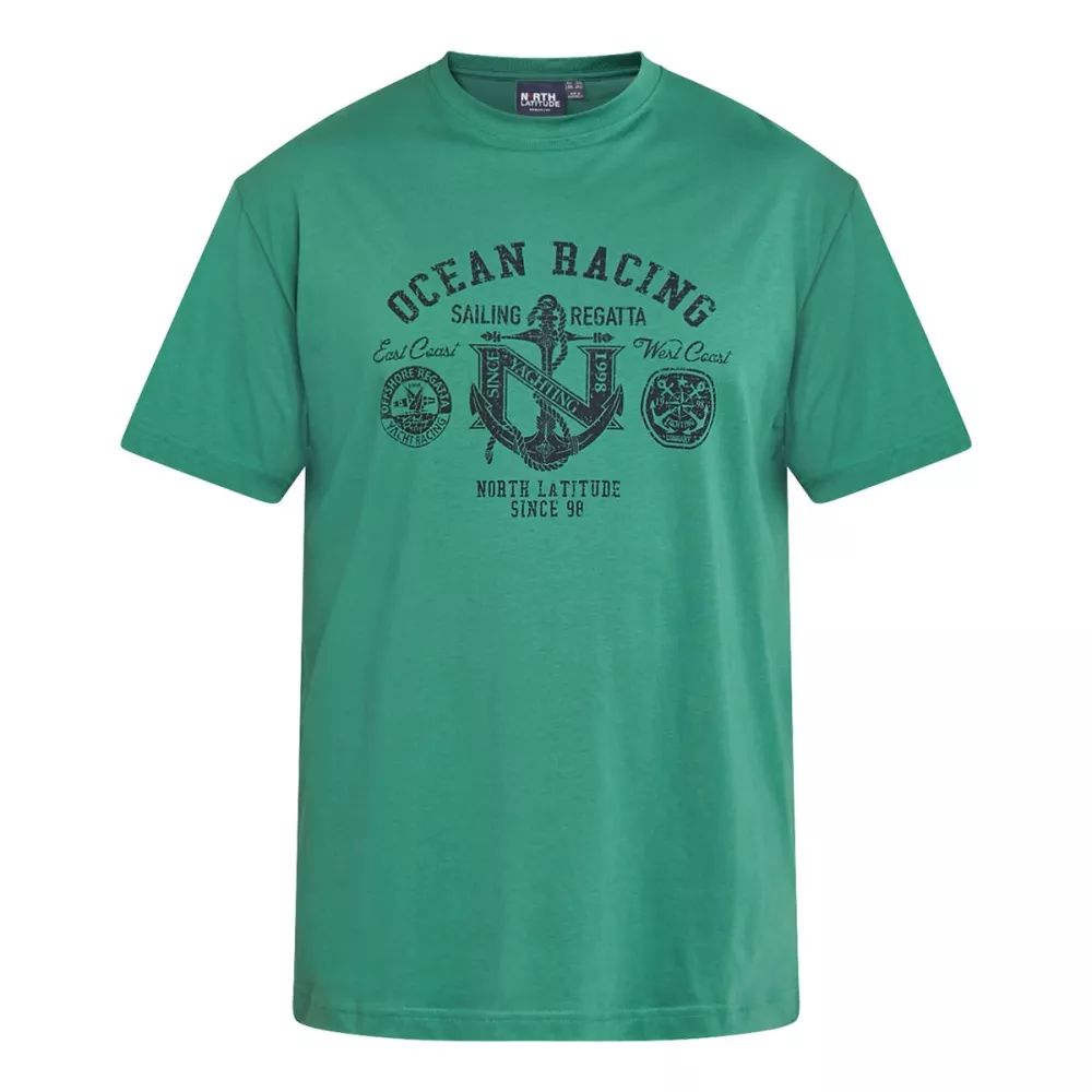 T-shirt imprimé Ocean Racing vert-5XL