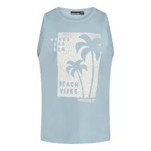 Débardeur imprimé palmiers Bleu Ciel