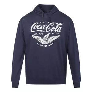 Sweat à capuche Coca-Cola vintage bleu marine-4XL