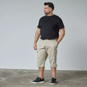 Short cargo capri confort sable clair -4XL