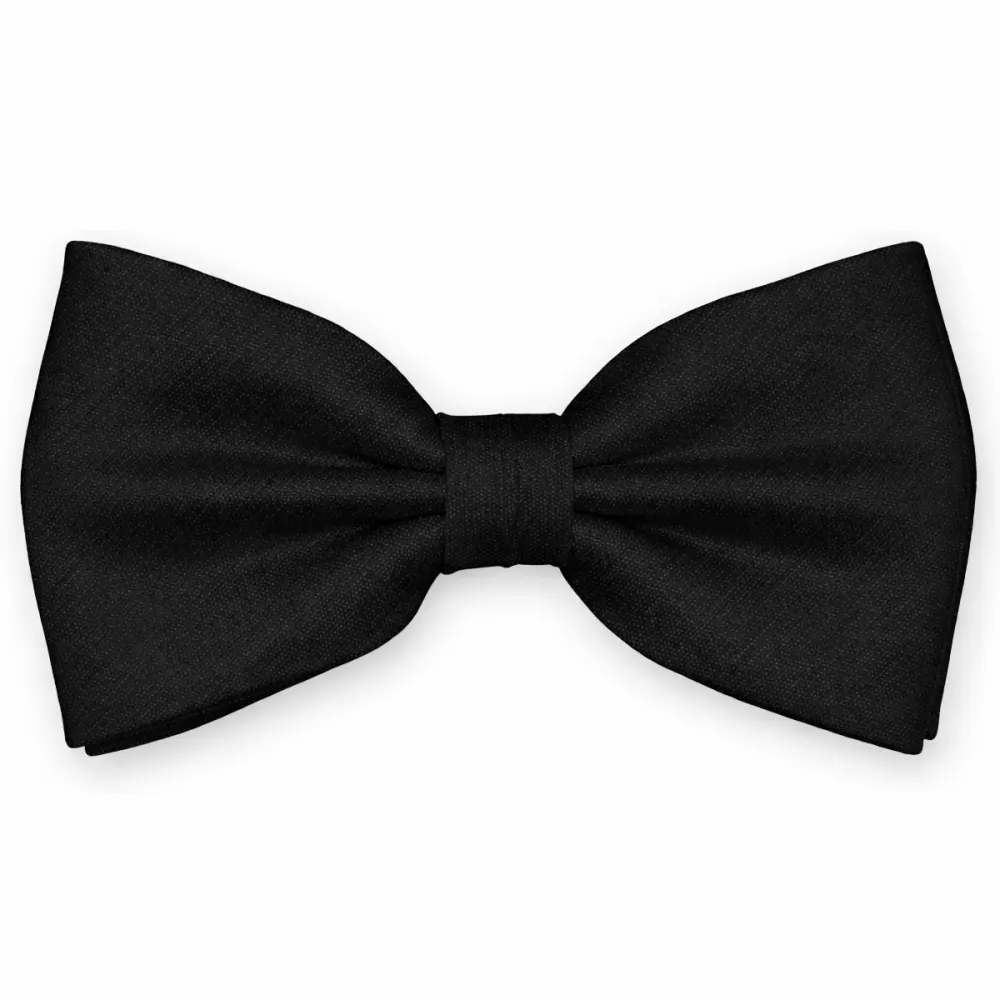 Noeud papillon en soie noir--