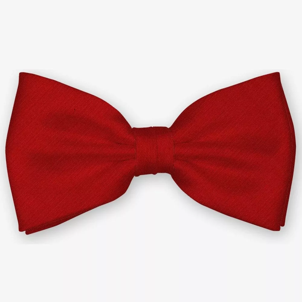 Noeud papillon en soie rouge--