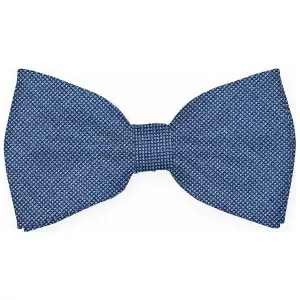 Noeud papillon en soie bleu à petit poids--