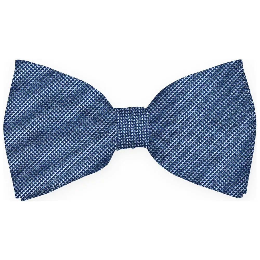 Noeud papillon en soie bleu à petit poids--