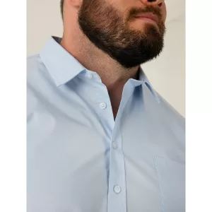 Chemise stretch élégante bleu clair t-6XL