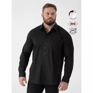 Chemise stretch élégante noire t-7XL