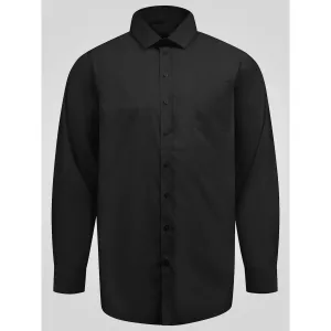 Chemise stretch élégante noire t-8XL