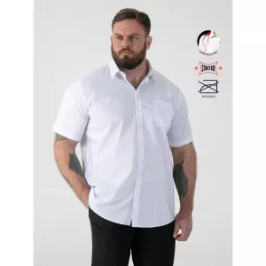 Chemise manches courtes élégante blanche-5XL