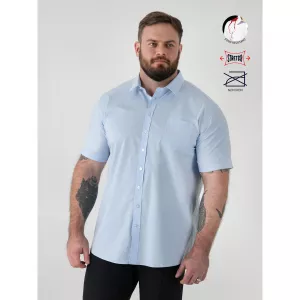 Chemise manches courtes élégante bleu clair-7XL