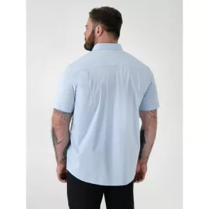Chemise manches courtes élégante bleu clair-7XL
