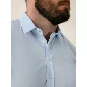 Chemise manches courtes élégante bleu clair-4XL