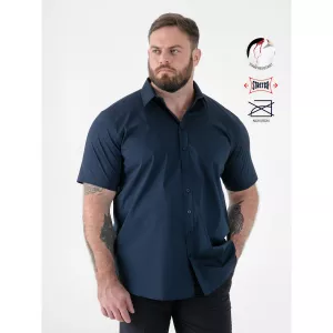 Chemise manches courtes élégante bleu marine-2XL