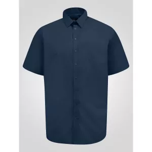 Chemise manches courtes élégante bleu marine-7XL