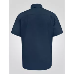 Chemise manches courtes élégante bleu marine-4XL