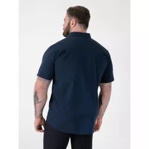 Chemise manches courtes élégante bleu marine-3XL