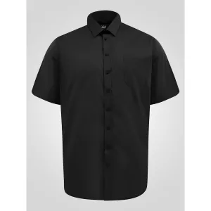 Chemise manches courtes élégante noire-2XL