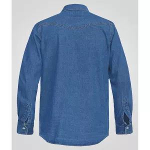 Chemise denim western authentique bleu délavé-7XL