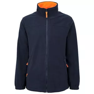 Polaire zippé avec poches bleu marine Orange