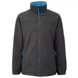 Polaire zippé avec poches gris et bleu