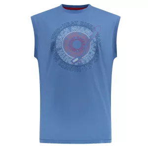 T-shirt sans manches Miami été Mélange de bleu clair-4XL