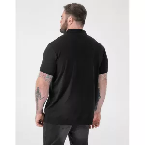 Polo maille torsadée zippé noir-6XL