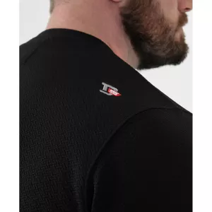 T-shirt jacquard poche poitrine noir-3XL