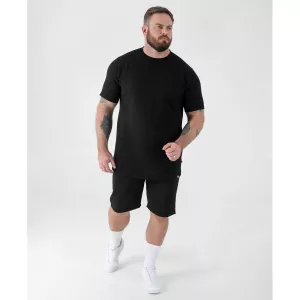 T-shirt jacquard poche poitrine noir-6XL