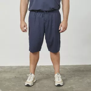Short léger lin viscose bleu marine-4XL